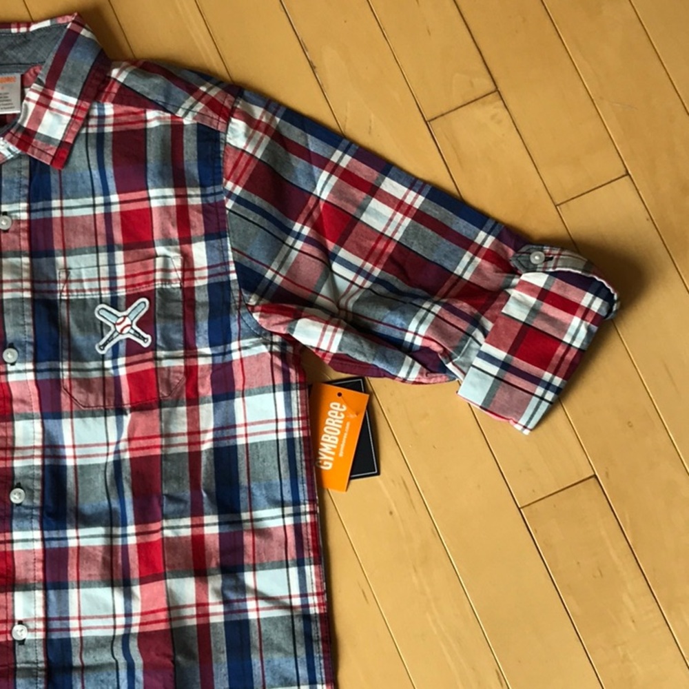 NWT Gymboree boys plaid long sleeve shirt - size: 8 - Picture 3 of 7